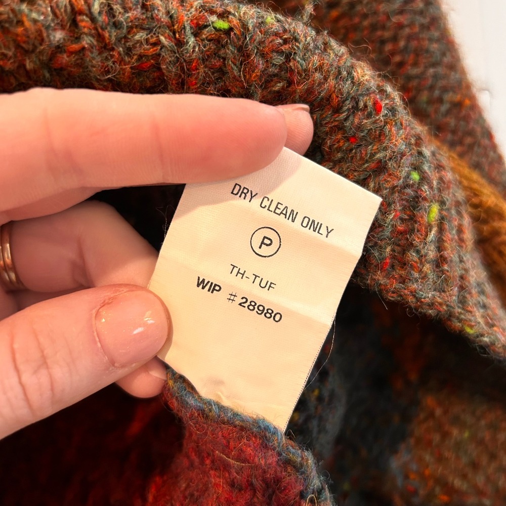 VTG Woolrich Handknit Wool Patchwork Cable Knit S… - image 5